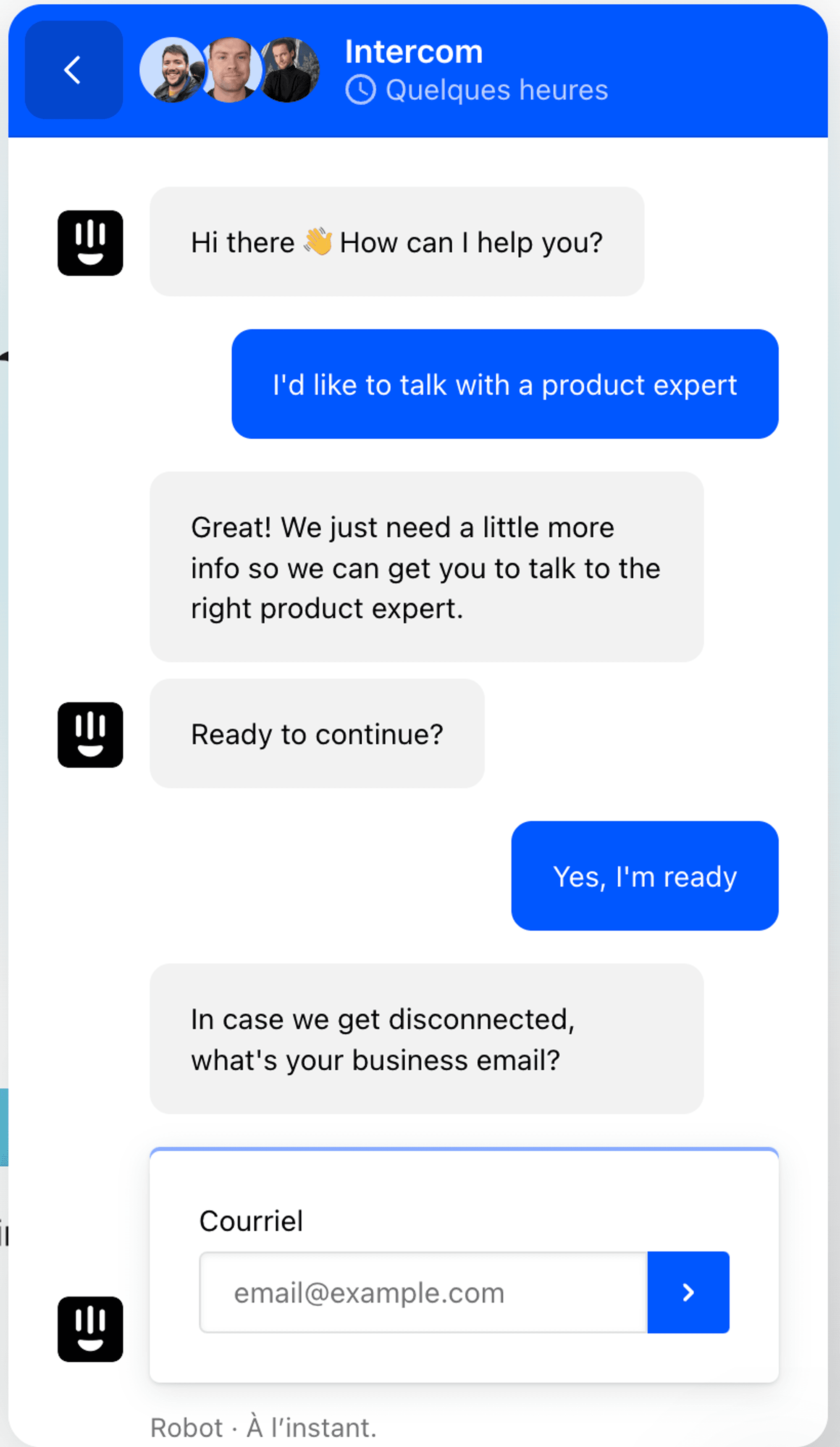 Intercom Chatbot Example